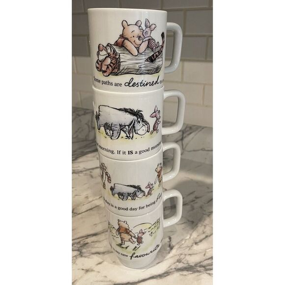 Disney Winnie The Pooh & Friends Stackable Mug Set of Pooh Piglet Tigger & Eeyor - Picture 2 of 7